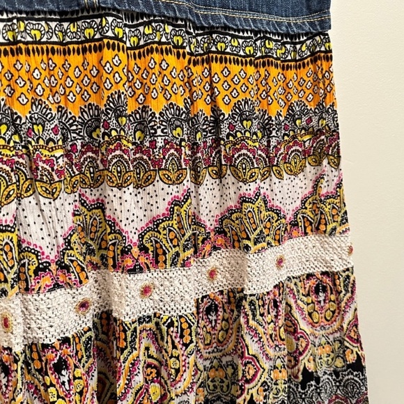 Tommy Hilfiger Bohemian Denim Layered Maxi Skirt - Size 14 - Picture 2 of 7